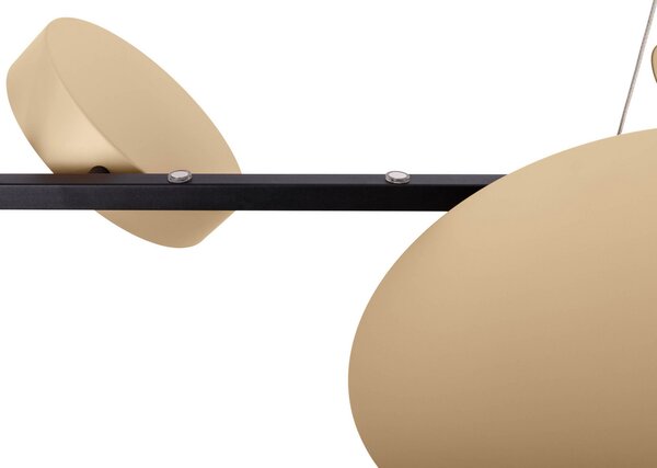Näve Lampă suspendată LED Tessa negru/bej 110cm Touchdim CCT 4 becuri., reglabil, Negru, Camera de zi / sufragerie, Metal, Modern