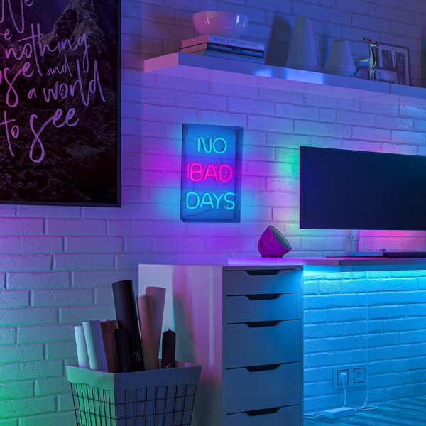 Näve Aplică de perete LED No Bad Days, transparent, 30x18 cm plastic USB RGB, Transparent, Camera de zi / sufragerie, Plastic, Viața tânără