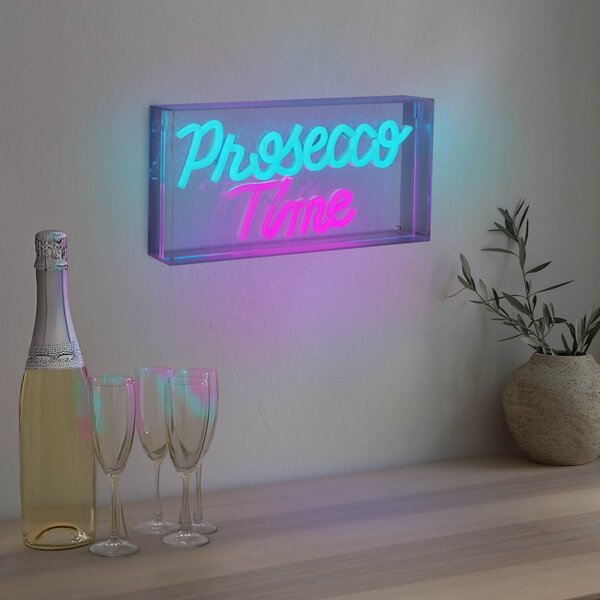 Näve Aplică de perete LED Prosecco Time transparent 30x15 cm plastic USB RGB, Transparent, Camera de zi / sufragerie, Plastic, Viața tânără