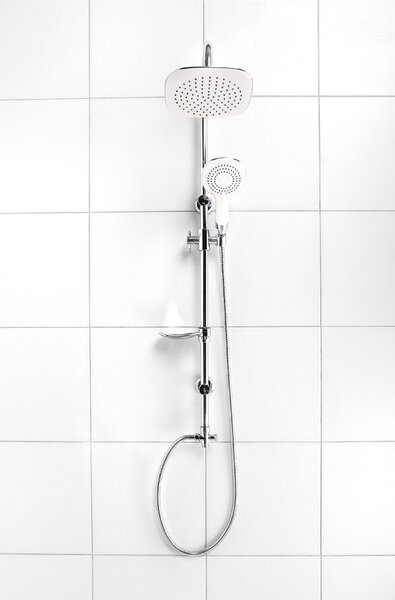 Invena Elea, coloana de dus h-960 cu dus de mana si plafon, alb-crom, INV-AU-82-001-M