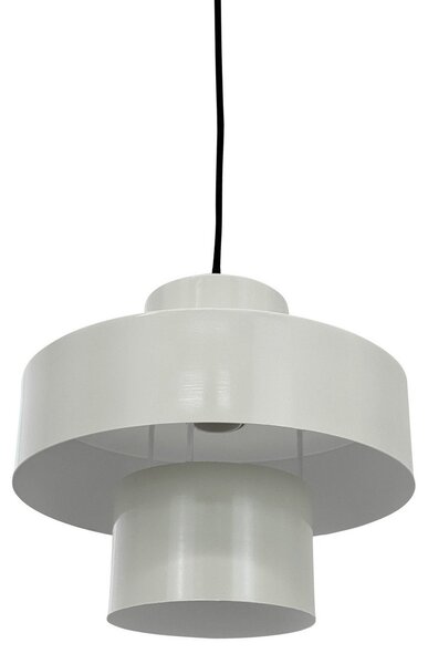 Dyberg Larsen Lampă suspendată Stoke, alb putty, Ø 20 cm, metal, reglabil, Alb, Camera de zi / sufragerie, Metal, Design