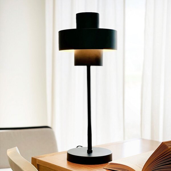 Dyberg Larsen Lampă de masă Stoke, negru, înălțime 49,5 cm, Negru, Camera de zi / sufragerie, Metal, Design