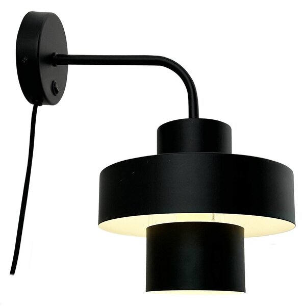 Lampă de perete Dyberg Larsen, Stoke, Negru, Camera de zi, Metal, Design