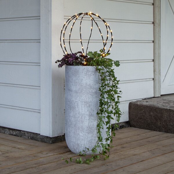 STAR TRADING LED lumina sol spike Sfera, Ø 40 cm, baterie de metal negru, Negru, Metal, Modern, Glob pentru exterior
