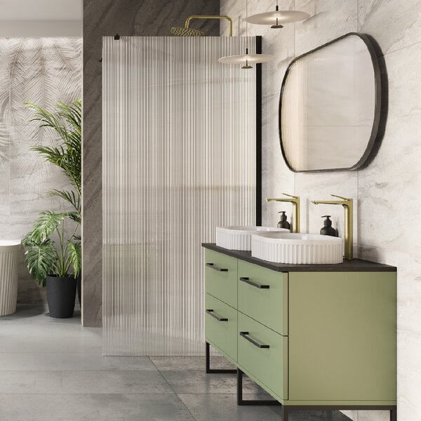 Invena Alonia, baterie lavoar înaltă h-289, auriu mat, INV-BU-70-W09-V