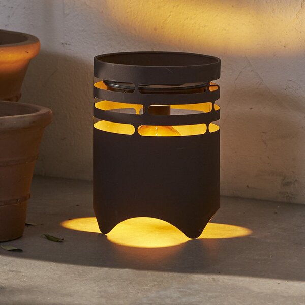 STAR TRADING Lumină solară LED Marron, înălțime 25 cm, maro, metal, USB-C, Maro / Rugină, Metal, Modern