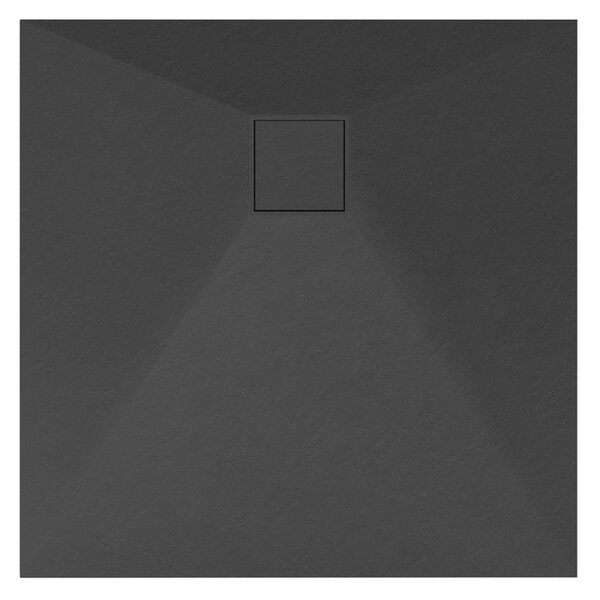 Gamma Oldaf, cădiță de duș pătrată SMC 80 x 80 cm, negru mat, GMA-OL-8080BK