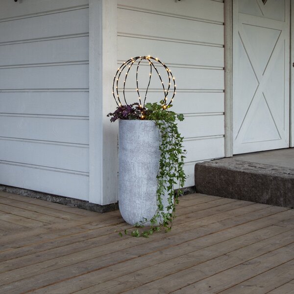 STAR TRADING LED lumina sol spike Sfera, Ø 40 cm, baterie de metal negru, Negru, Metal, Modern, Glob pentru exterior