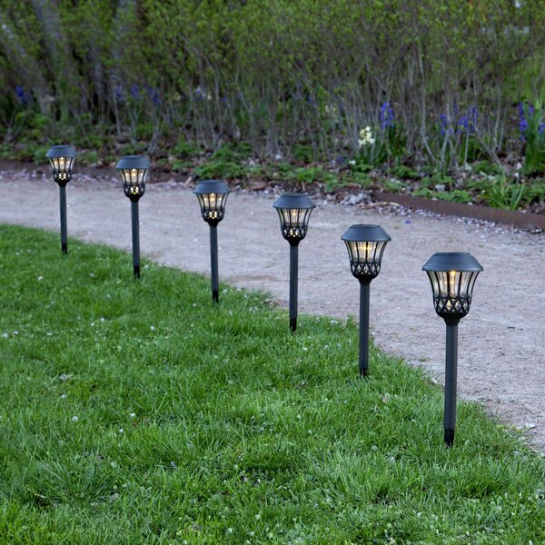 STAR TRADING Lumină solară Lace LED, negru, înălțime 31 cm, set de 4, Negru, Plastic, Lumini solare