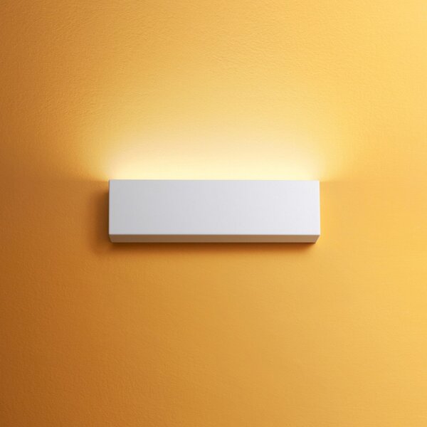 Linea Light Aplică de perete LED Box W2 bi-emisie, W 31.9 cm, alb, 2700 K, reglabil, Alb, Camera de zi / sufragerie, Metal, Perete unghiular