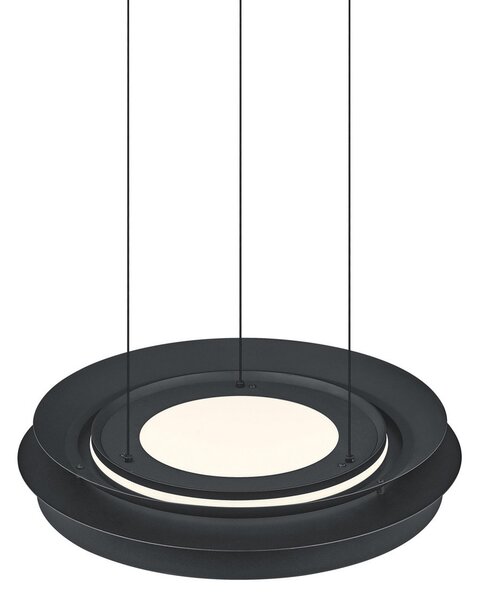 HELL Lampă suspendată LED Lys, negru, Ø 45 cm, CCT, telecomandă, reglabil, Negru, Camera de zi / sufragerie, Alamă, Modern