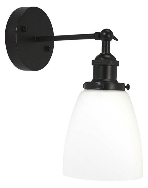 PR Home Kappa aplică de perete, negru/opal, sticlă, metal, reglabil, Negru, Camera de zi / sufragerie, Sticlă, Scandinavă