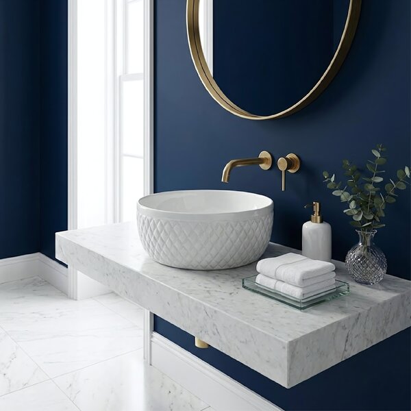 Lavoar de blat Rea Galaxy, 400x400x165 mm, alb lucios, REA-U0640