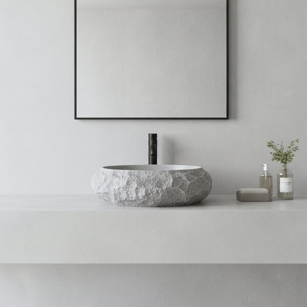 Lavoar de blat Rea Mika Gabro, 480x380x155 mm, imitație de piatră gri, REA-U0633