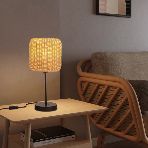 Forlight Cortic lampă de masă, maro deschis, rattan, înălțime 41,5 cm, Lemn, Camera de zi / sufragerie, Lemn