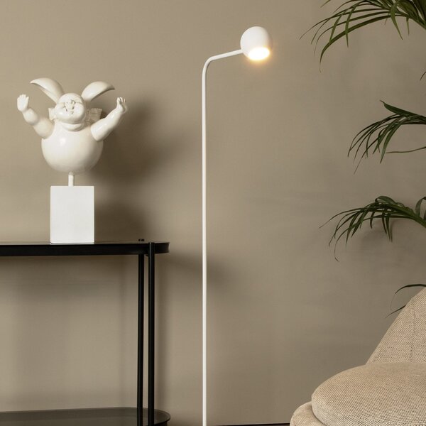 Lucide Comet Lampadar LED, alb, 3 trepte de intensitate, înălțime 138 cm, reglabil, Alb, Camera de zi / sufragerie, Metal, Modern