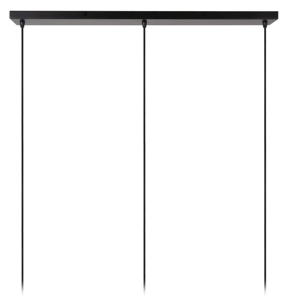 Lucide Lampă suspendată Almelo, 3 becuri, liniară, negru / auriu, metal, reglabil, Negru, Camera de zi / sufragerie, Metal, Modern