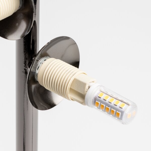 Brilagi - Lampă de masă LED MILLA 4xG9/3W/230V negru-cromat/sticlă fumurie