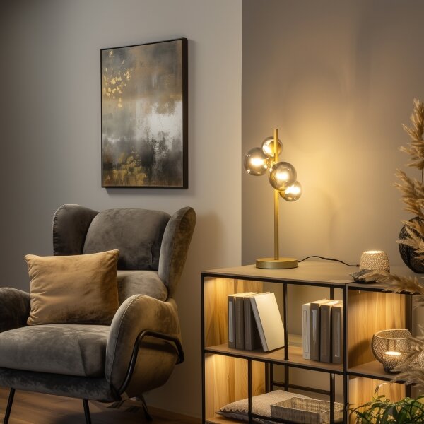 Lampă LED de masă Brilagi MILLA 4xG9/3W/230V auriu/fumuriu