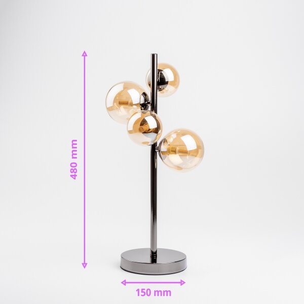Brilagi - Lampă de masă LED MILLA 4xG9/3W/230V negru cromat/auriu