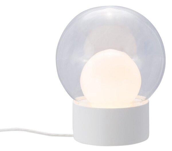 Pulpo lampă de masă Boule Small, transparent/opal/alb, sticlă, Transparent, Camera de zi / sufragerie, Sticlă, Design