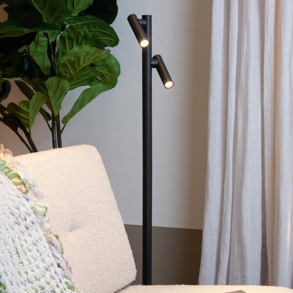 Lucide Antrim Lampadar LED, negru, 2 becuri, IP54, dimabil, reglabil, Negru, Camera de zi / sufragerie, Aluminiu, Modern