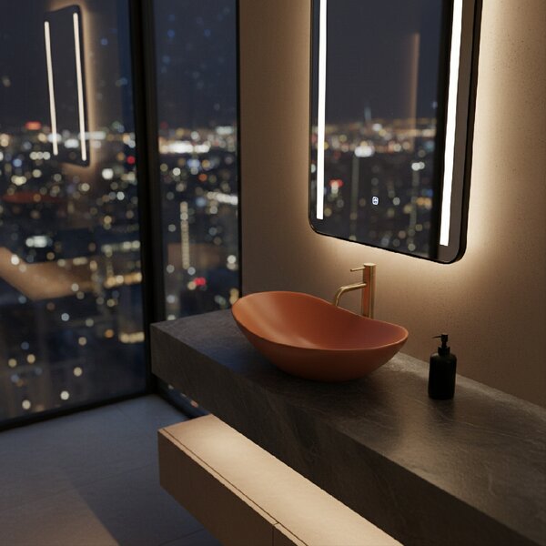 Lavoar de blat Rea Royal, 615×360×155 mm, portocaliu mat, REA-U3530