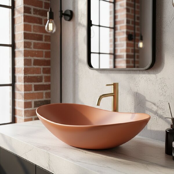 Lavoar de blat Rea Royal, 615×360×155 mm, portocaliu mat, REA-U3530