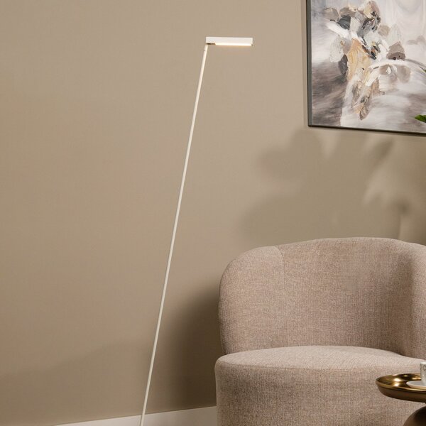 Lucide Lavale Lampadar LED, alb, dimabil, înălțime 138 cm, reglabil, Alb, Camera de zi / sufragerie, Metal, Modern
