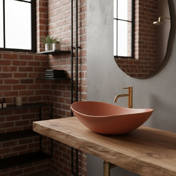 Lavoar de blat Rea Royal, 615×360×155 mm, portocaliu mat, REA-U3530