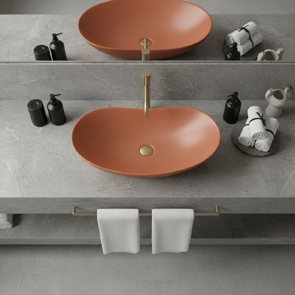 Lavoar de blat Rea Royal, 615×360×155 mm, portocaliu mat, REA-U3530