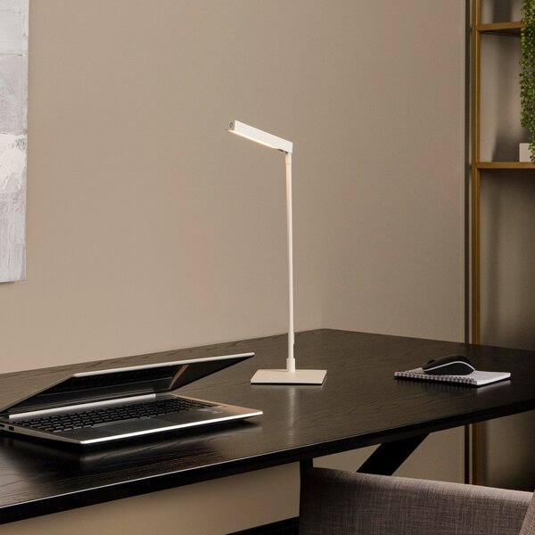 Lucide Lavale LED lampă de masă, alb, dimabil, înălțime 42 cm, reglabil, Alb, Camera de zi / sufragerie, Metal, Modern