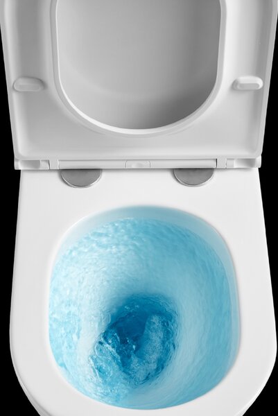 Invena Glamour, vas de toaletă montat pe perete cu Swirlflush 495x365x363 mm + scaun de toaletă cu închidere lentă, alb, INV-CE-92-001-L