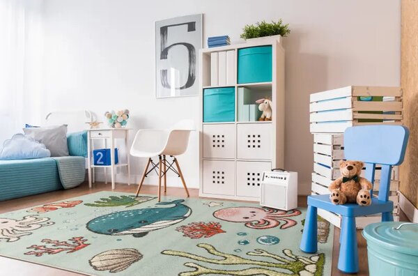 Covor Copii Cu Pesti Aquario Mint Selectează mărime: 133 X 180