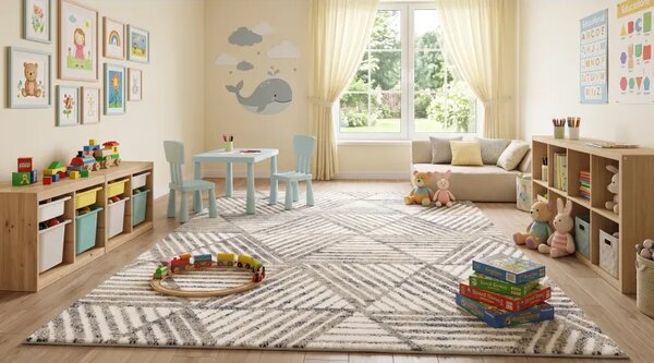 Covor Cu Forme Geometrice Atala Cream Selectează mărime: 080 X 120