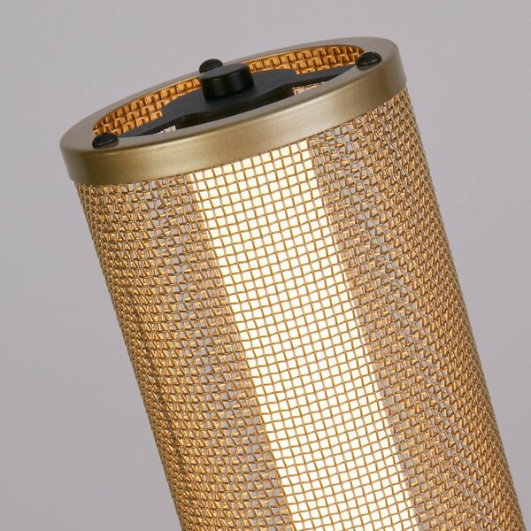 Searchlight Lampadar LED Thread, auriu, dimabil în 3 trepte, oțel, reglabil, Auriu / Alamă, Camera de zi / sufragerie, Metal