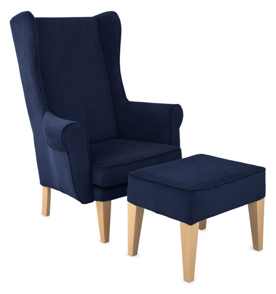 Set: Fotoliu Wingback + Taburet Wingback
