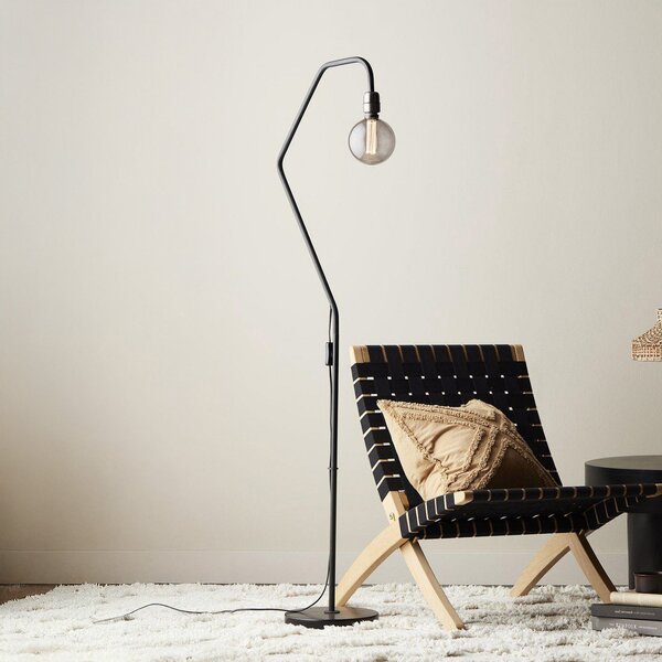 PR Home Lampă de podea Loft, înălțime 150 cm, fără abajur, Negru, Camera de zi / sufragerie, Metal, Modern