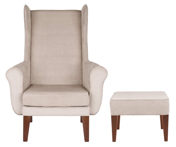 Set: Fotoliu Wingback + Taburet Wingback (expediere rapidă)