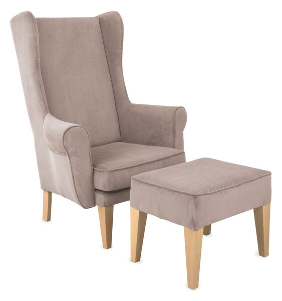 Set: Fotoliu Wingback + Taburet Wingback