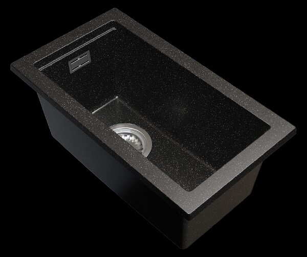 Gamma Decor 2850, chiuvetă granit cu 1 compartiment 280x500x207 mm, negru cu pete, GMA-ZLE000161