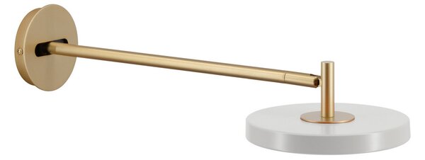 UMAGE Aplică de perete LED Asteria Long, gri/alamă, cu ștecher, reglabil, Auriu / Alamă, Camera de zi / sufragerie, Metal, Design, Soclu de perete jos