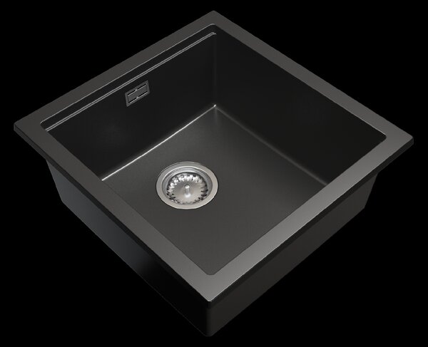 Gamma Decor 4850, chiuvetă granit cu 1 compartiment 480x500x215 mm, negru, GMA-ZLE000156
