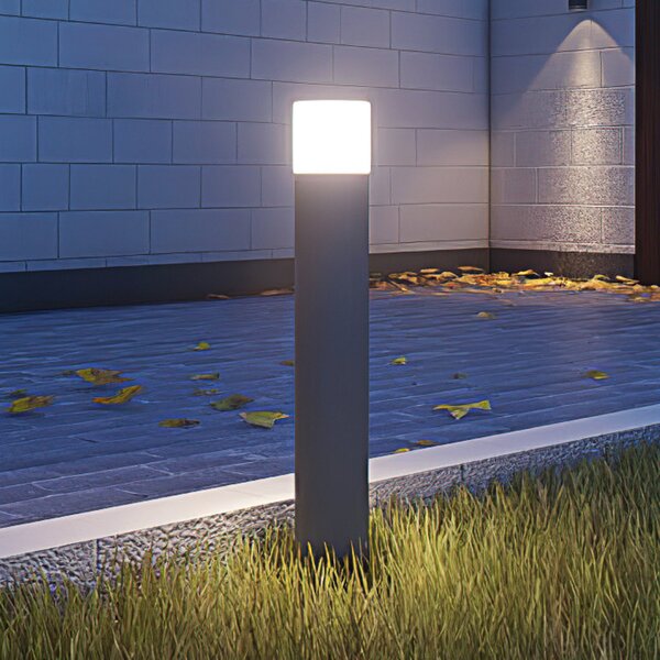 G & L Handels GmbH Bornă luminoasă 400140004, înălțime 60 cm, antracit, aluminiu, reglabil, Negru, Aluminiu