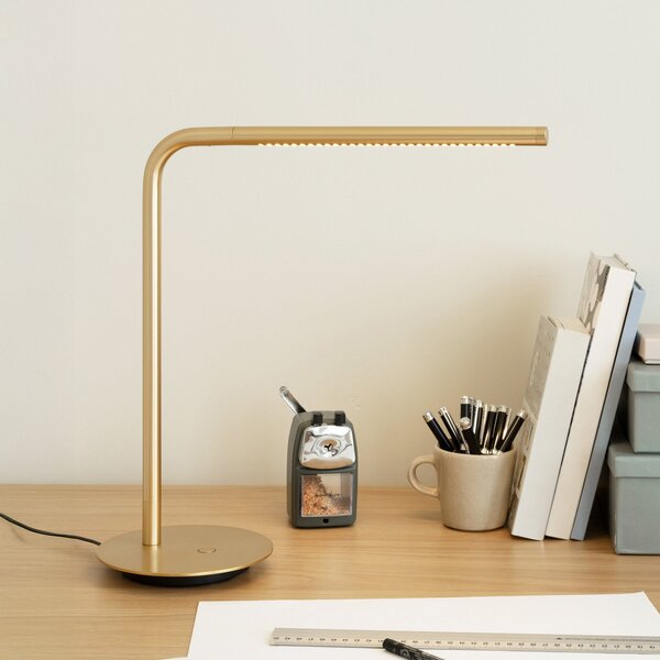 UMAGE Lampă de masă LED Omni, alamă Înălțime 46 cm Metal rotativ, reglabil, Auriu / Alamă, Camera de zi / sufragerie, Metal, Design