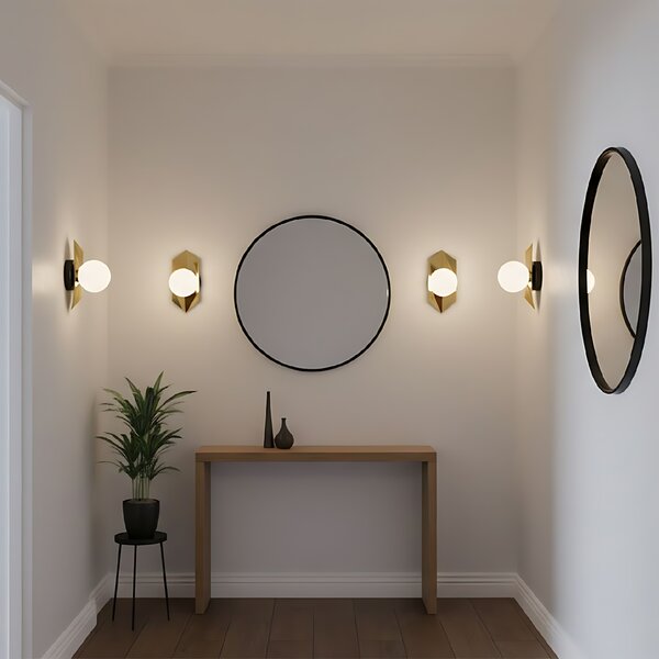 Toolight Instrument, lampă de perete 1xG9 APP1411-W, negru-auriu, OSW-08087