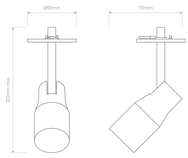 Astro Apollo 100 Recessed proiector de plafon alb, reglabil, Alb, Hol, Metal, Modern
