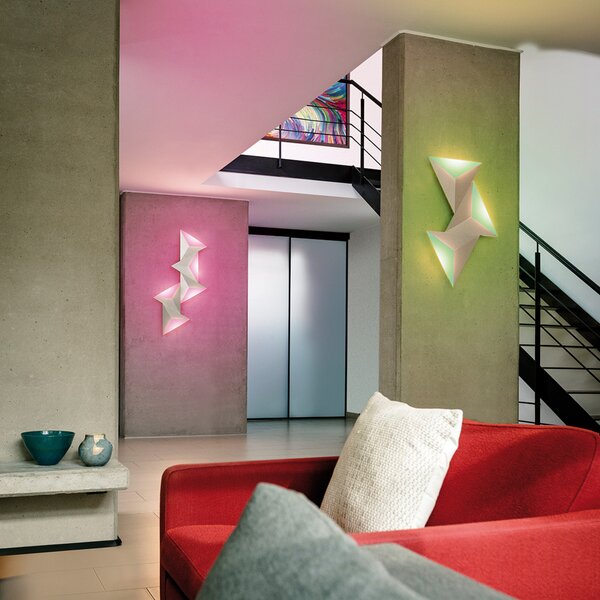 Q-Smart-Home Paul Neuhaus Q-TETRA aplică perete LED, Satellite, reglabil, Metalic, Camera de zi / sufragerie, Metal, Design, Plafon de forme speciale
