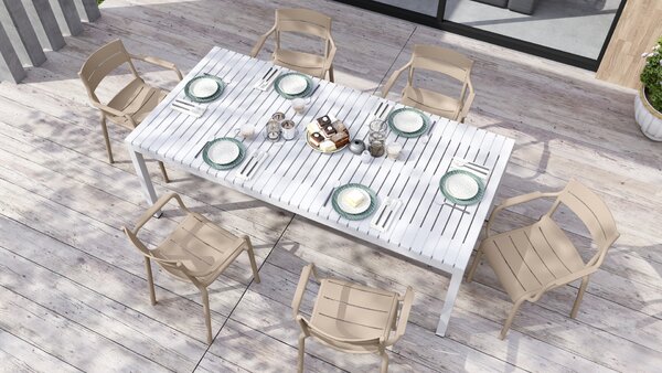 MAZZONI EXPORT LUSSO Bej - SCAUN MODERN DE BUCĂTĂRIE GRĂDINĂ CAFENEA (STIVUIT)