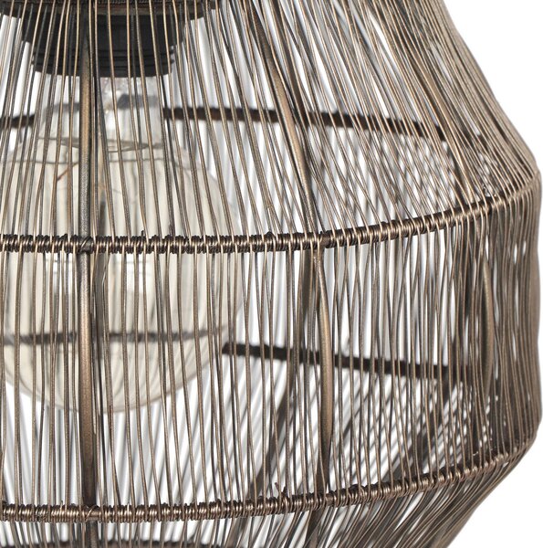 Trio Lighting Lampă suspendată Soraya, Ø 26 cm, metal, alamă antică, formă sferică, reglabil, Bronz / Alamă Veche, Camera de zi / sufragerie, Metal